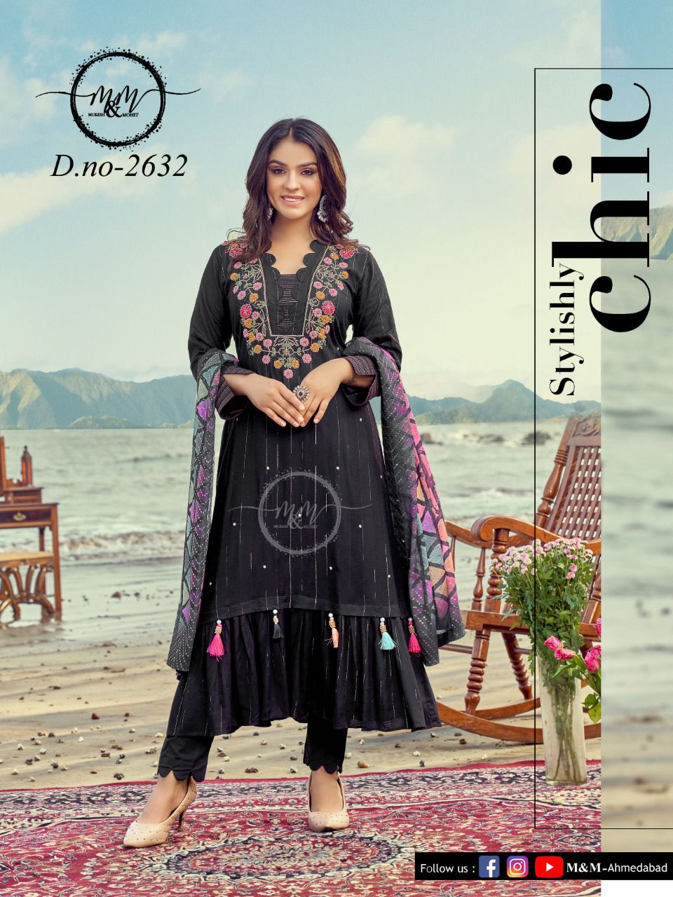 M&M 2632 Fancy Party Wear Stylish Designer Kurti Bottom With Dupatta Collection
